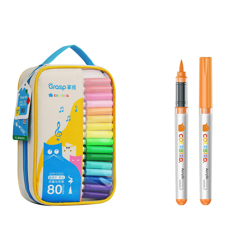 Master the Use of 51055 Direct Liquid Acrylic Markers with a Large Capacity Portable Storage Bag, Non-Transparent Paper, 80 Colors Children's Drawing Pens Master the Use of 51055 Direct Liquid Acrylic Markers with a Large Capacity Portable Storage Bag, Non-Transparent Paper, 80 Colors Children's Drawing Pens