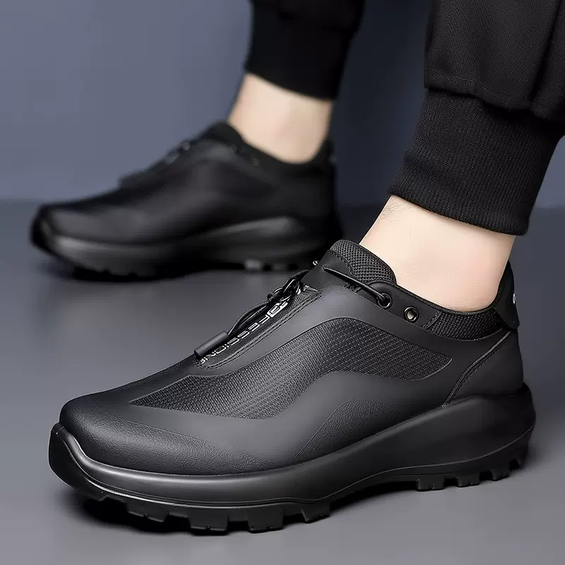 轻奢高品质男鞋冰丝布透气户外登山男士夏季软底一脚蹬越野运动鞋