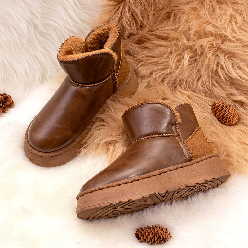 Winter keep warm low boots for leisure platform, shoes