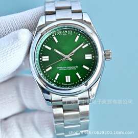 防走时全自动手表防水石英表不锈钢橄榄绿男士耐磨全自动手表