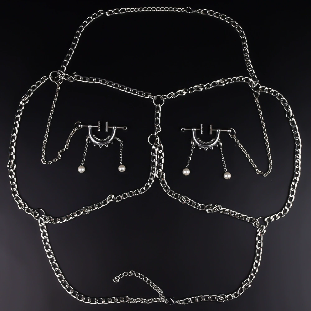 QKKQ-8026 Gear Black Covery пирсинг молочная цепь массаж груди отсутствуют игрушки груди SM наказание оборудование