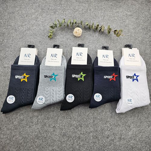 Winter Thick Fake Double-Needle Men and Women Mid-Calf Sports Socks Wholesale Colorful Brown Trendy College Style Socks