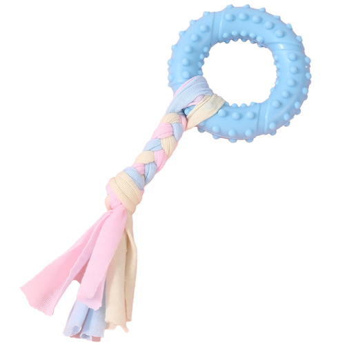 Macaron TPR cloth pet dog teething stick chewing gum small dog teeth cleaning and chewing toys wholesale