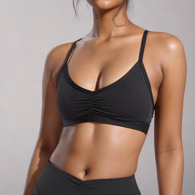 Comercio exterior chaleco de yoga transfronterizo mujer con cojín de pecho envuelto pecho antichoque belleza espalda entrenamiento deportivo de fitness bra de cabello
