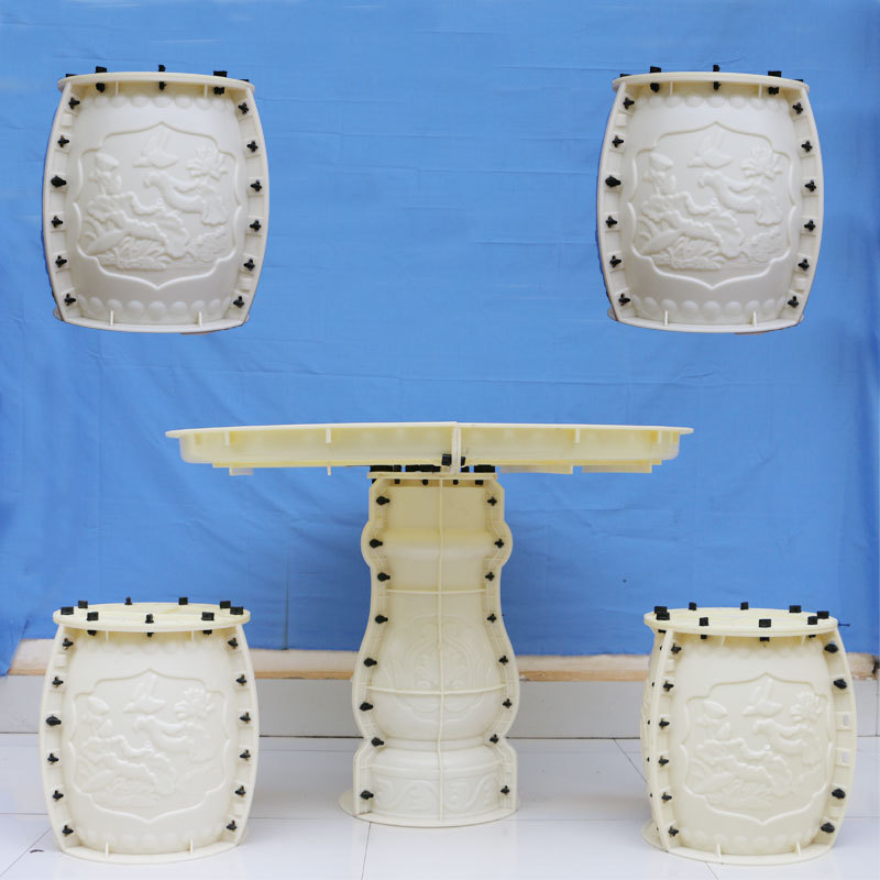 水泥桌模具创意景观塑钢桌子模具圆形仿古花园休闲泥土整套加厚