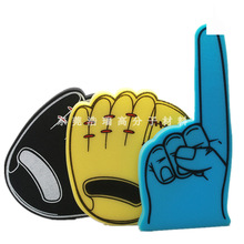 异形海绵手掌 冲压成型海绵手套海绵手指 pu助威泡沫棉可印刷logo