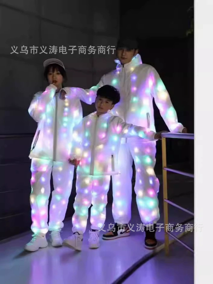 LED-светящаяся белая блуза и штаны комплект для женщин – образ пары 2024, повседневный стиль ленивый шик