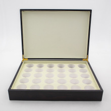 现货批发黑檀木高档烤漆木盒小罐茶包装盒30罐茶叶木礼盒