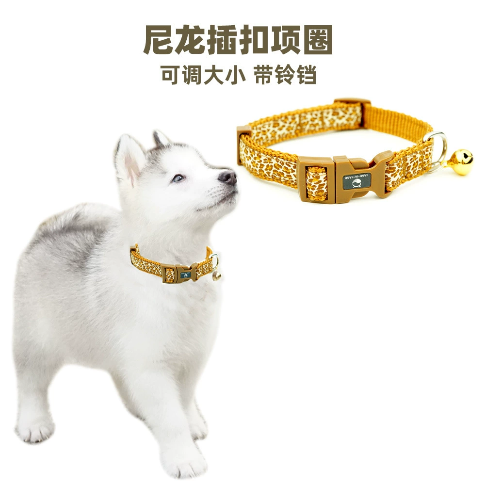 Ошейник для домашних животных с пряжкой, нейлоновый, с вышивкой и колокольчиком, прямые продажи от производителя, эксклюзивная поставка для кошек, в наличии