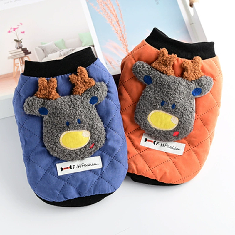 Одежда для домашних животных Одежда для собак Осенне-зимняя хлопковая одежда Ноги домашних животных Хлопковая одежда Ноги на флисовой подкладке Утолщенное хлопковое пальто 19 Fawn