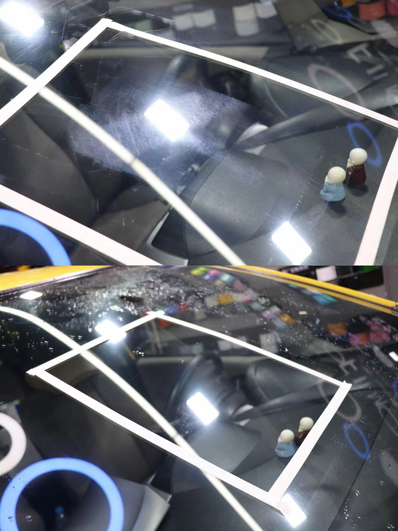 Glass scratch cleaning solution, deoxidizing agent, polishing paste, oil film remover, mirror restoration polishing agent