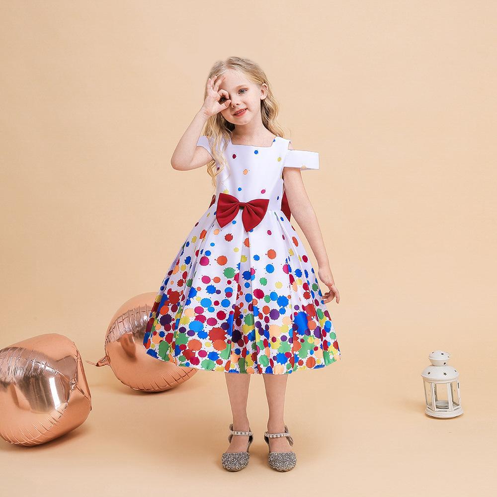 Vestido de princesa con estampado de lunares y un solo hombro, disfraz de cosplay navideño, vestido infantil, disfraz de cosplay, princesita image 3