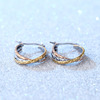 Retro earrings, golden ring stainless steel