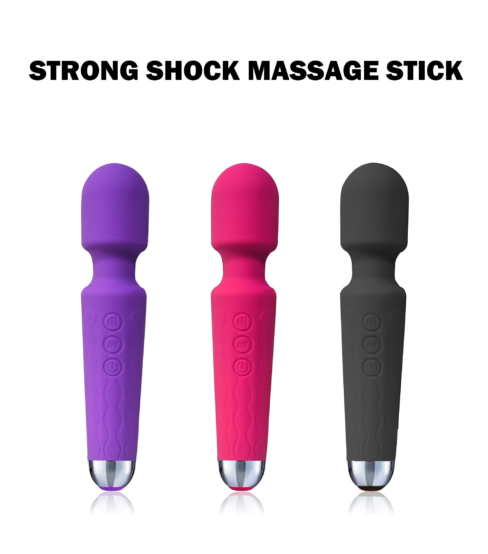 20-Frequency AV Wand Vibrator, Silicone Body, Strong Vibration Massage Stick — detail image 1