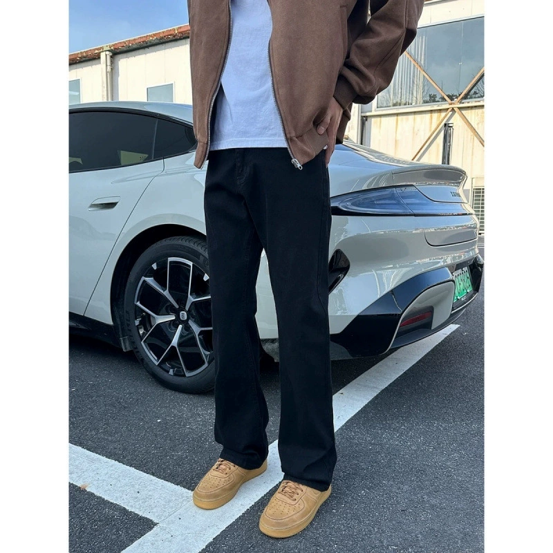 Черные джинсы Cleanfit Scimitar, мужские повседневные брюки, узкие прямые брюки в американском стиле High Street Vibe