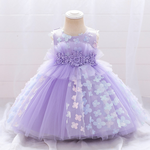 Princess dress fashion show flower child wedding little girl dress child host piano performance spring costume