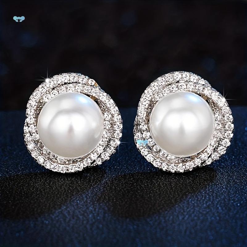 [A Pair Elegant Faux Pearl Earrings A Pair Of Classic And ]