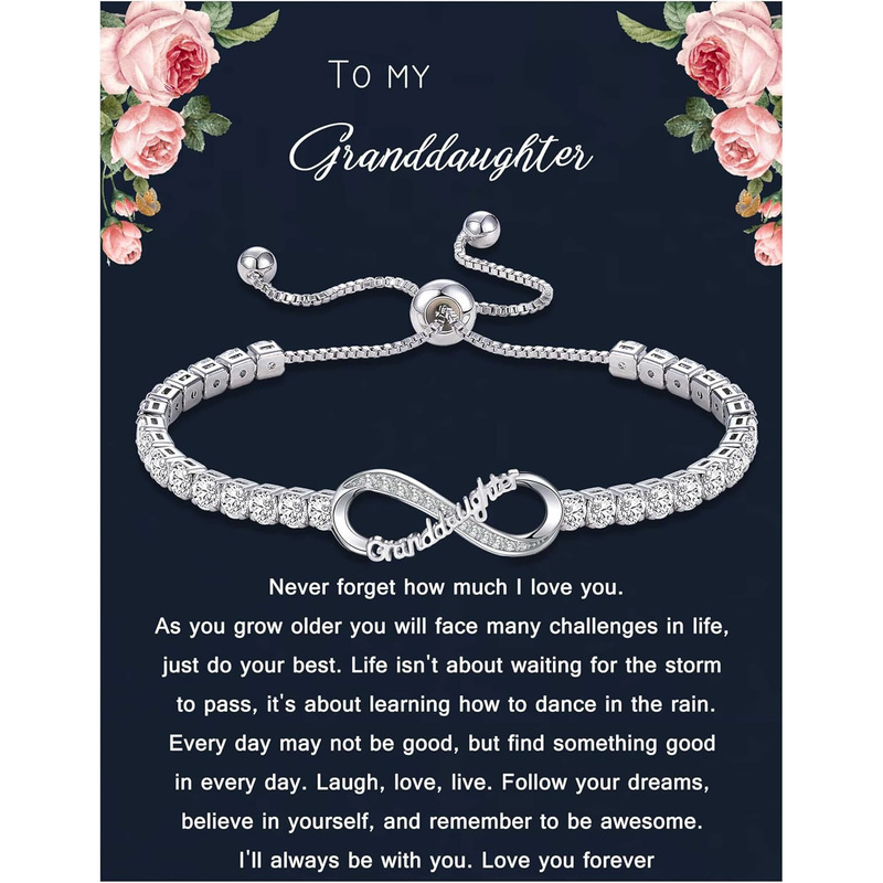 Amazon Cross-Border Infinite Adjustable Tennis Bracelet for Wife Mom Aunt Sister Birthday Graduation Gift