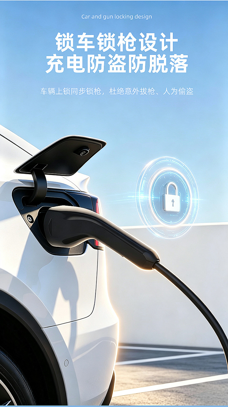 European standard dual-head charger for new energy electric vehicles, portable home and vehicle-mounted charging station with extension cable, 11KW