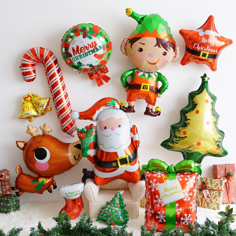 New Year and Christmas Floating Helium Balloons Aluminum Foil Kin
