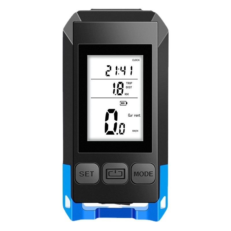 Nuevo medidor de código inalámbrico de bicicleta con luz de cuerno