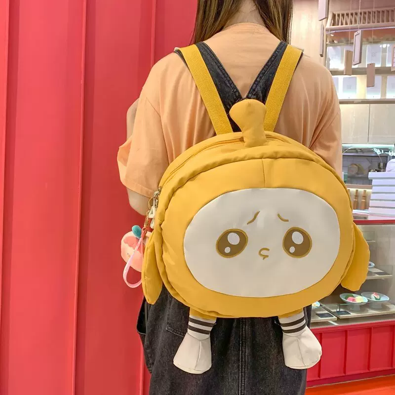 网红可爱双肩包女大容量卡通搞怪小众背包设计感丑萌学生上课书包
