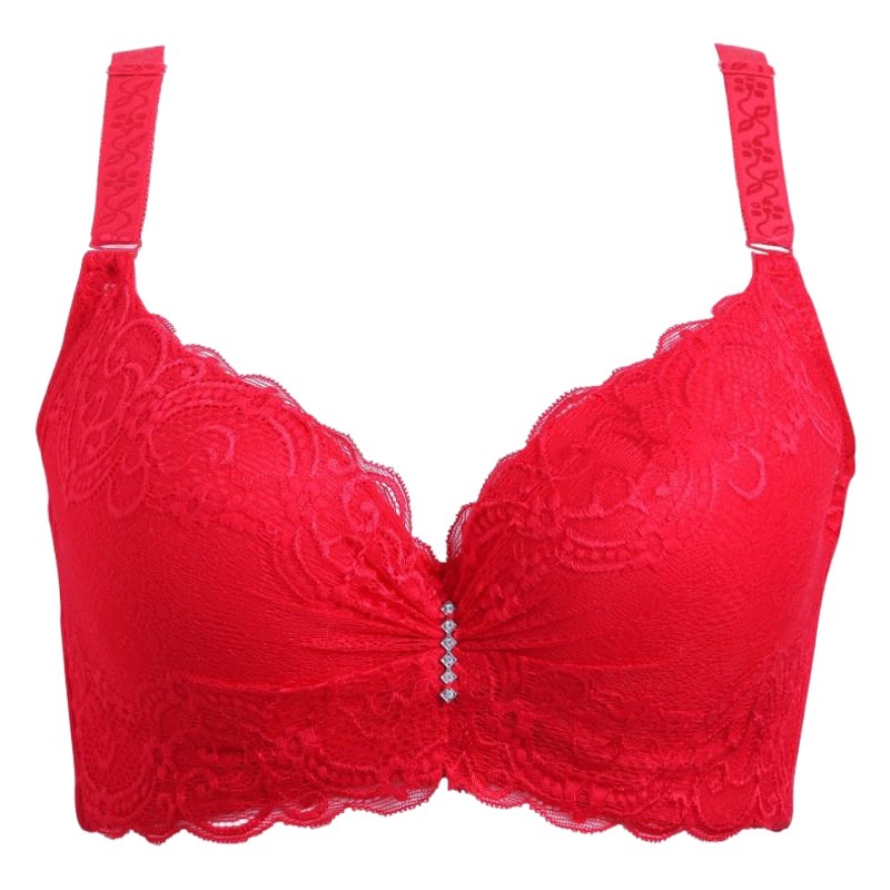 Lace Sexy Large Size Thin Bra Foreign Trade Bra with Steel Ring Gathering Side Adjustable Women's Underwear Wholesale