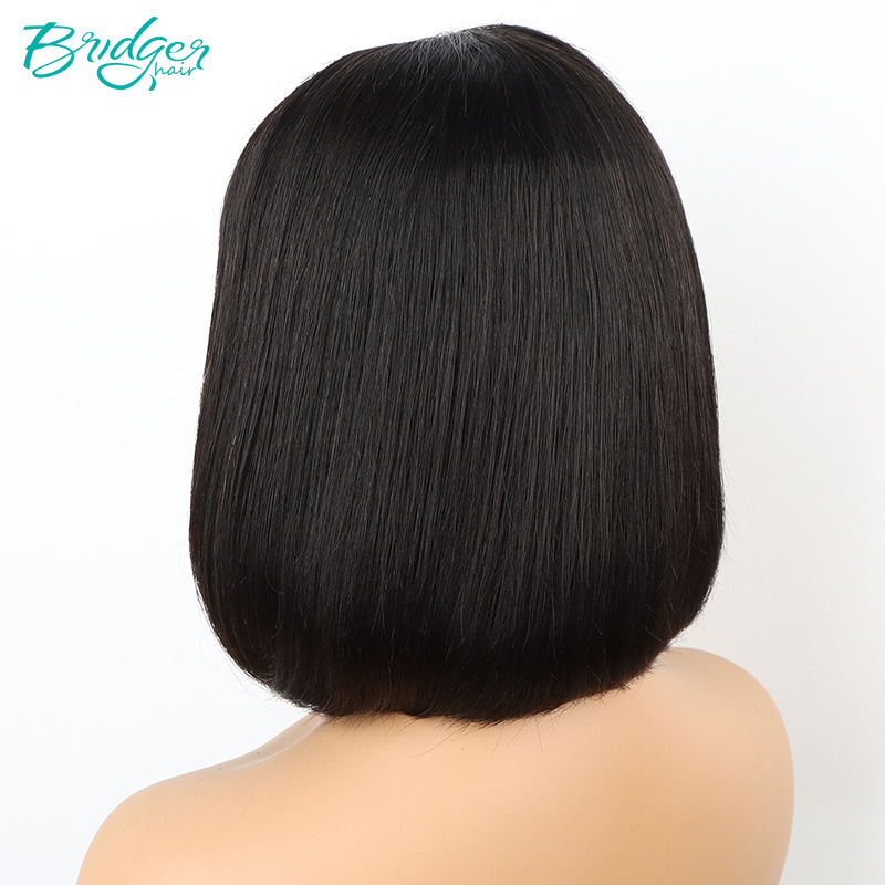 parrucche di capelli umani con capelli veri e naturali, copricapo BOB doppio disegnato da donna 4*4_voghion.com