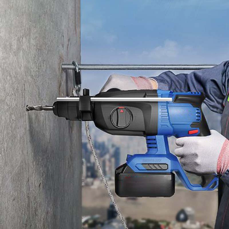 Скорость молоткового удара 0-4000 раз/мин. Электрический молоток. Пневматическая ударная дрель. Диапазон сверления 8-20 мм. Электрический молоток.