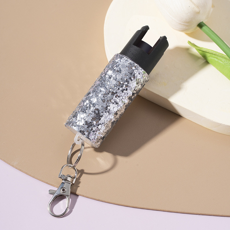 国境を越えた人気のAmazonガールズポータブルプレスグリッターパームキーホルダージュエリープラスチックボトルペンダント|undefined
