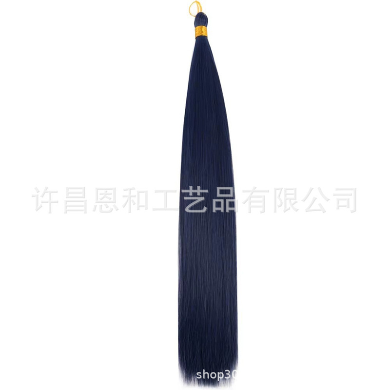 跨境欧美无痕接发脏辫长直发发把高温丝假发straight bulk hair|undefined