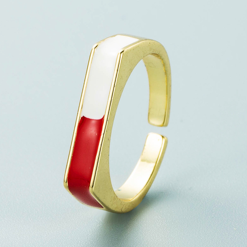 einfacher flacher Ufrmiger Farbkupfer vergoldeter Ring Grohandel Nihaojewelrypicture9