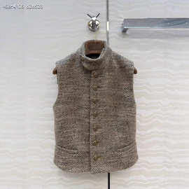 南油2025冬季新款 潇洒帅气 收腰显瘦马术风立领夹克马甲小外套