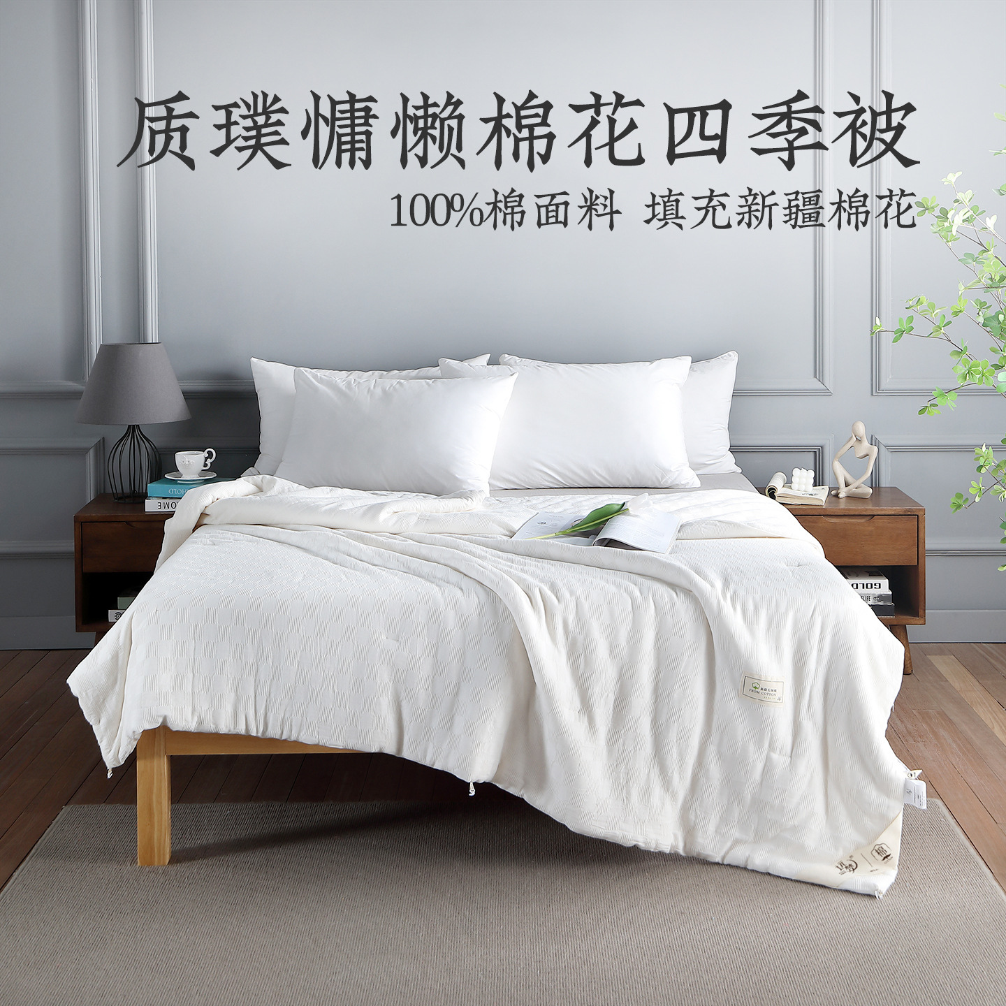 Yuanmeng Home Textiles Lazy Cotton Four Seasons Quilt Spring and Autumn Four Seasons Cotton Quilt Single Dormitory Quilt Core Quilt