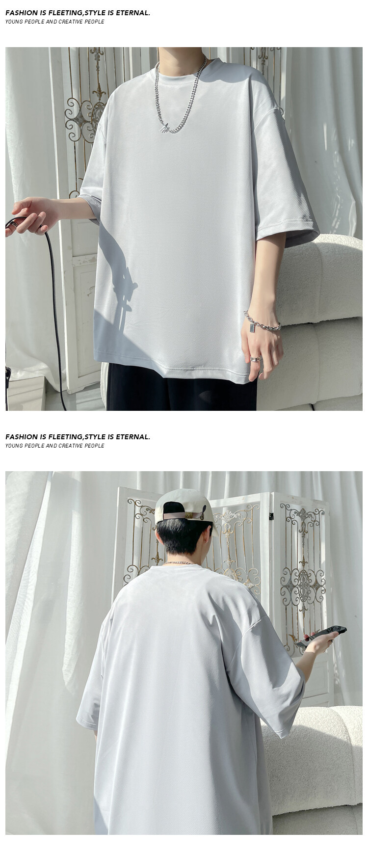 American Style Men’s Casual T-shirt Versatile Loose Quick Dry_voghion.com