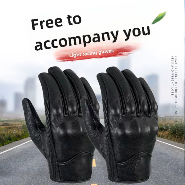Cross-Border New Model Motorcycle Gloves, Sheepskin Gloves, Outdoor Off-Road Racing Motorcycle Gloves, Wholesale from Manufacturer, Customizable Label