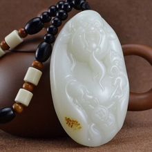 新疆和田白玉财神吊坠手把件手玩件羊脂白玉籽料转运原石玉把件