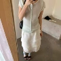 中长款夏季新款高腰伞裙