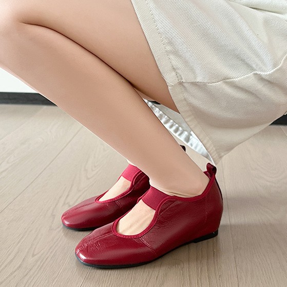 Ballet Soft Simple Flat 2025 Summer New Shallow Round Toe Elastic Genuine Leather Mary Jane Shoes For Women_vogvips.com