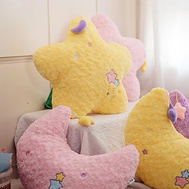 Yellow Stars Plush Pillow
