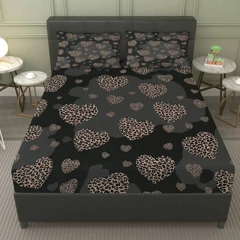 TEMU / JIT Cross-border Love Leopard Print 3D Digital Bed Kashi Pillow Cover Kit se puede diseñar