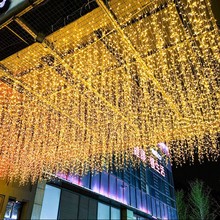 彩灯闪灯串灯满天星小米灯冰条灯网红瀑布灯门头吊顶流苏灯婚极凯