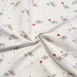 泡泡纱数码印花韩版ins花布全涤羽绒服面料棉服面料童装女装