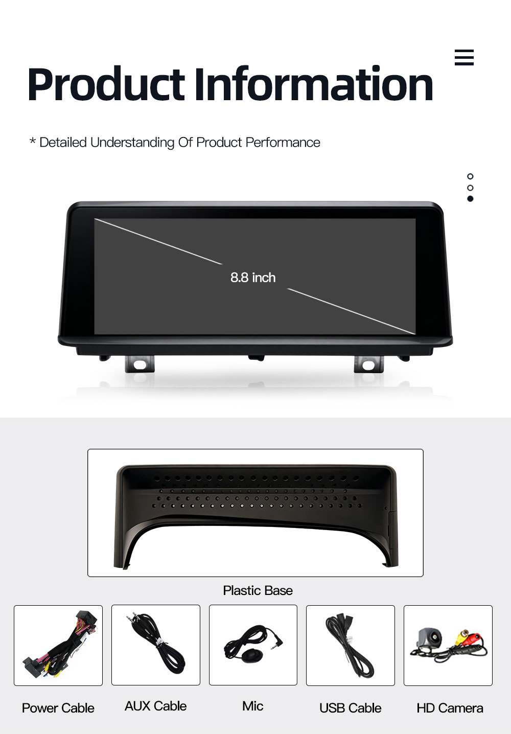8.8inch Suitable for Bmw 3 Series 4 Series F30 F32 Car Central Control Large Screen Navigation Carplay Player