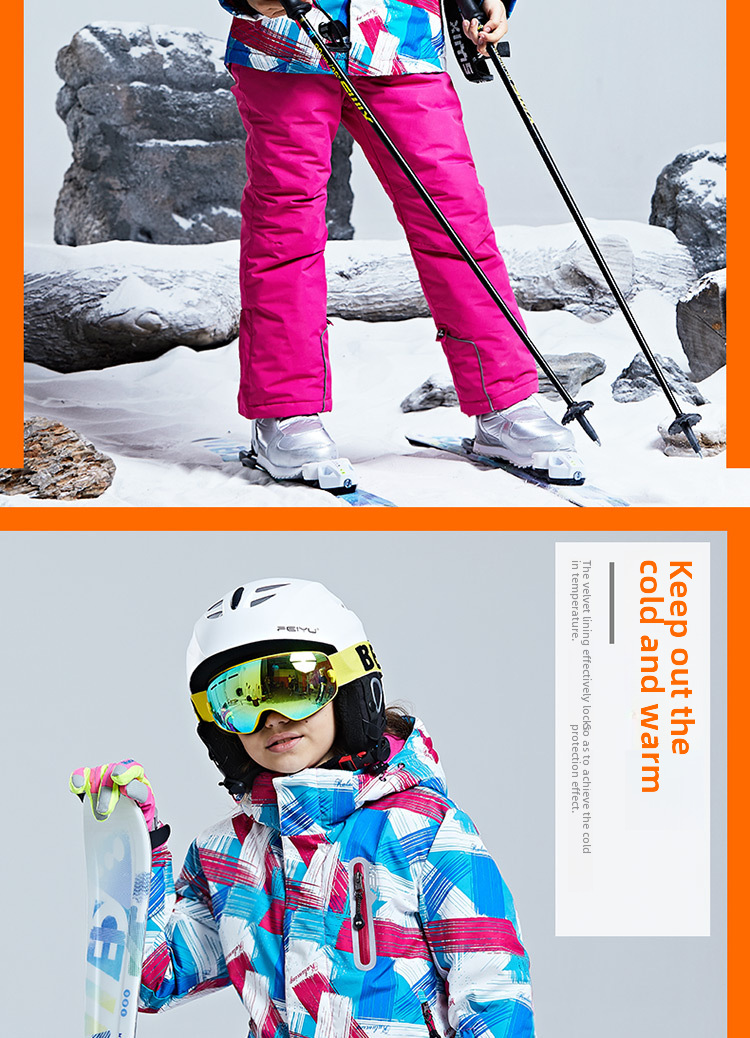 Giacca da sci per bambini impermeabile calda imbottita_voghion.com