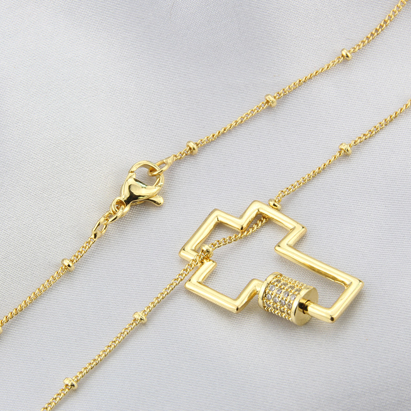 European and American cross copper gold-plated  necklace wholesale
