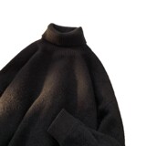 高领酒红色加绒毛衣男款秋冬痞帅慵懒风针织衫cleanfit内搭打底衫，男装针织衫/毛衣，星座614