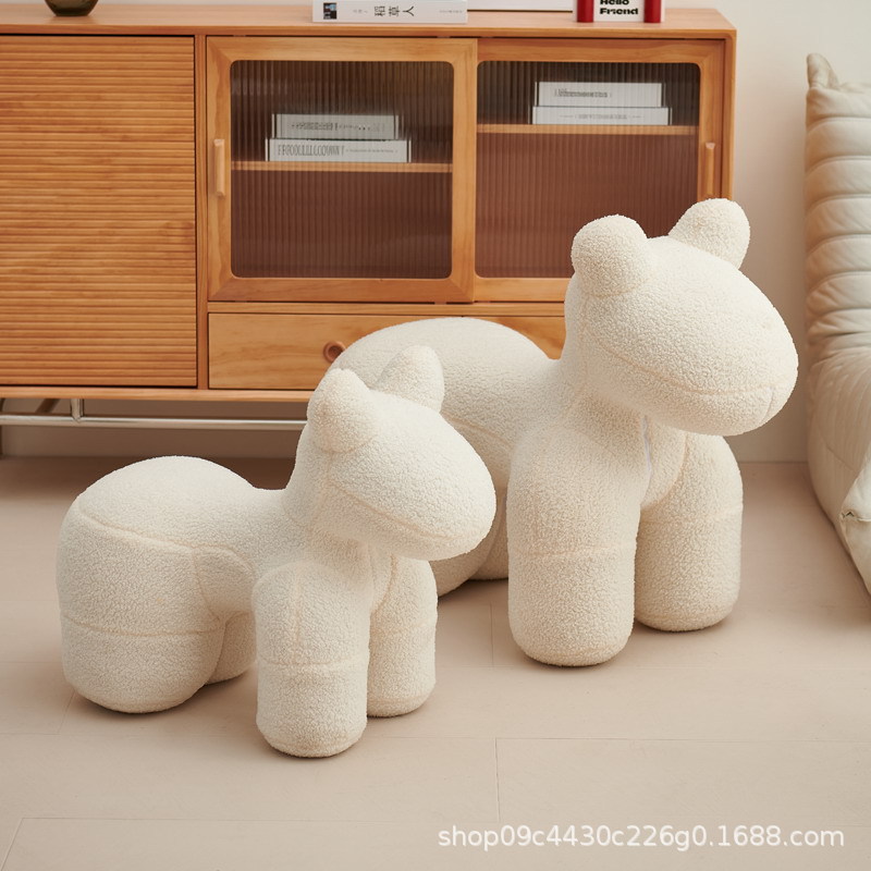 Creative Pony Chair Cartoon Children's Animal Sitting Stool Living Room Decorative Ornaments Children's Seat Moved Sofa Leisure Chair