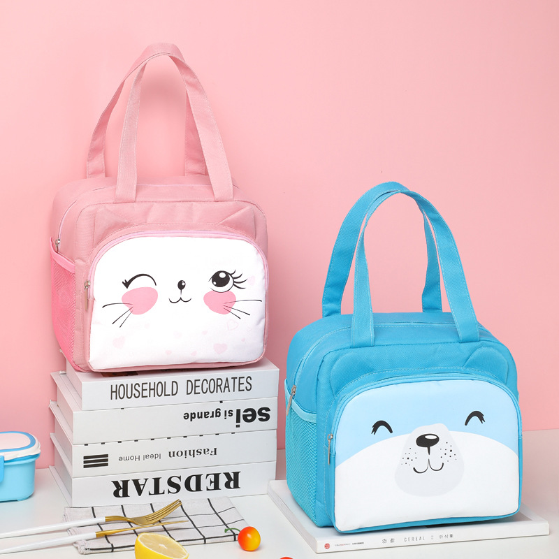 Bolsa de almuerzo cuadrada portátil de dibujos animados bolsa de almuerzo aislante bolsa de almuerzo adorable estudiante de oficina con bolsa de almuerzo bolsa de almuerzo hielo