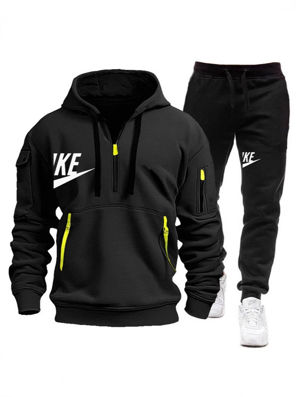 Cross-border Autumn and Winter Men's Casual Explosions Multi-zipper Arm Pocket Strap Sweater suit Printed Pullover Jacket Cross-border Autumn and Winter Men's Casual Explosions Multi-zipper Arm Pocket Strap Sweater suit Printed Pullover Jacket